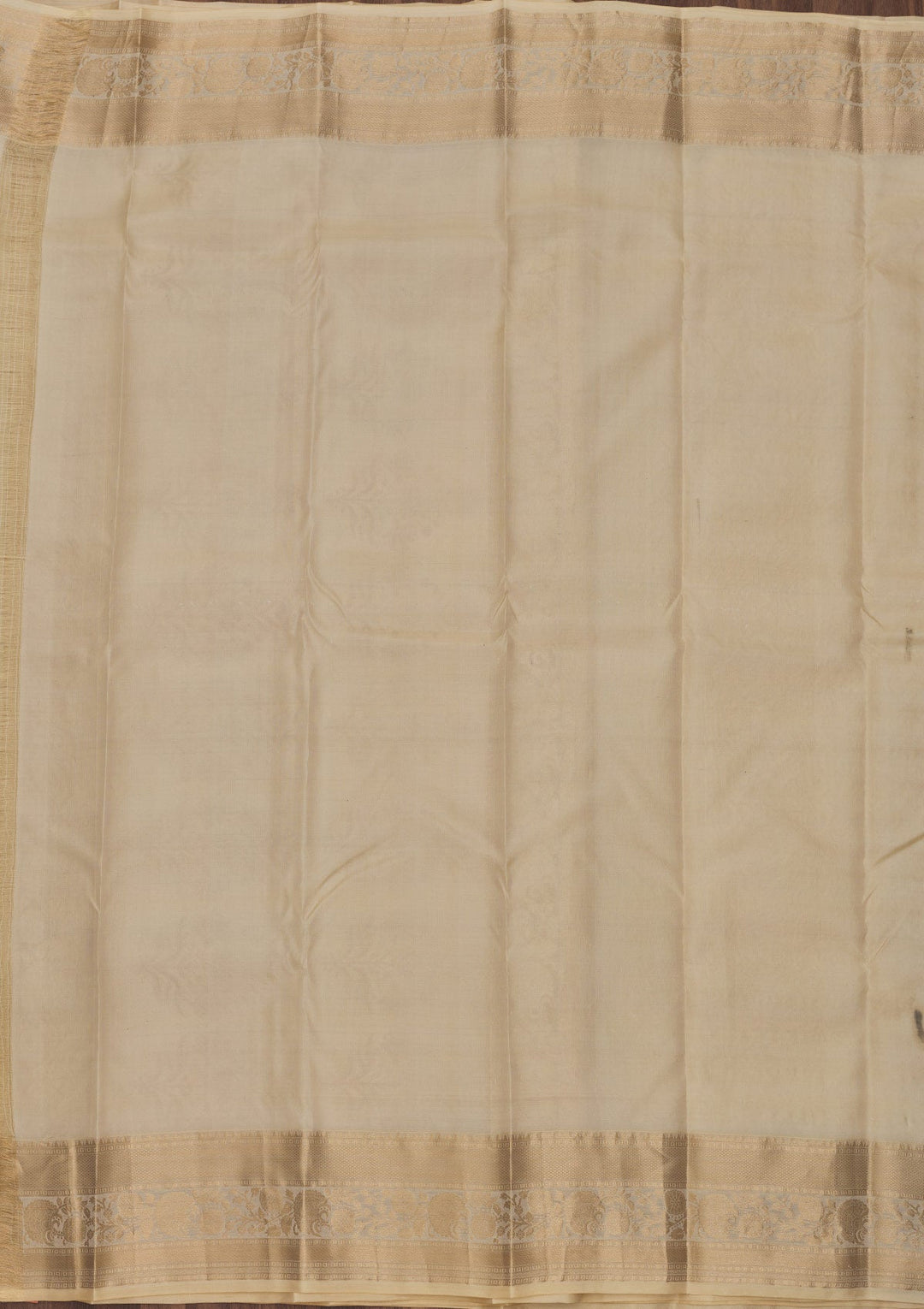 Beige Zariwork Pure Silk Saree