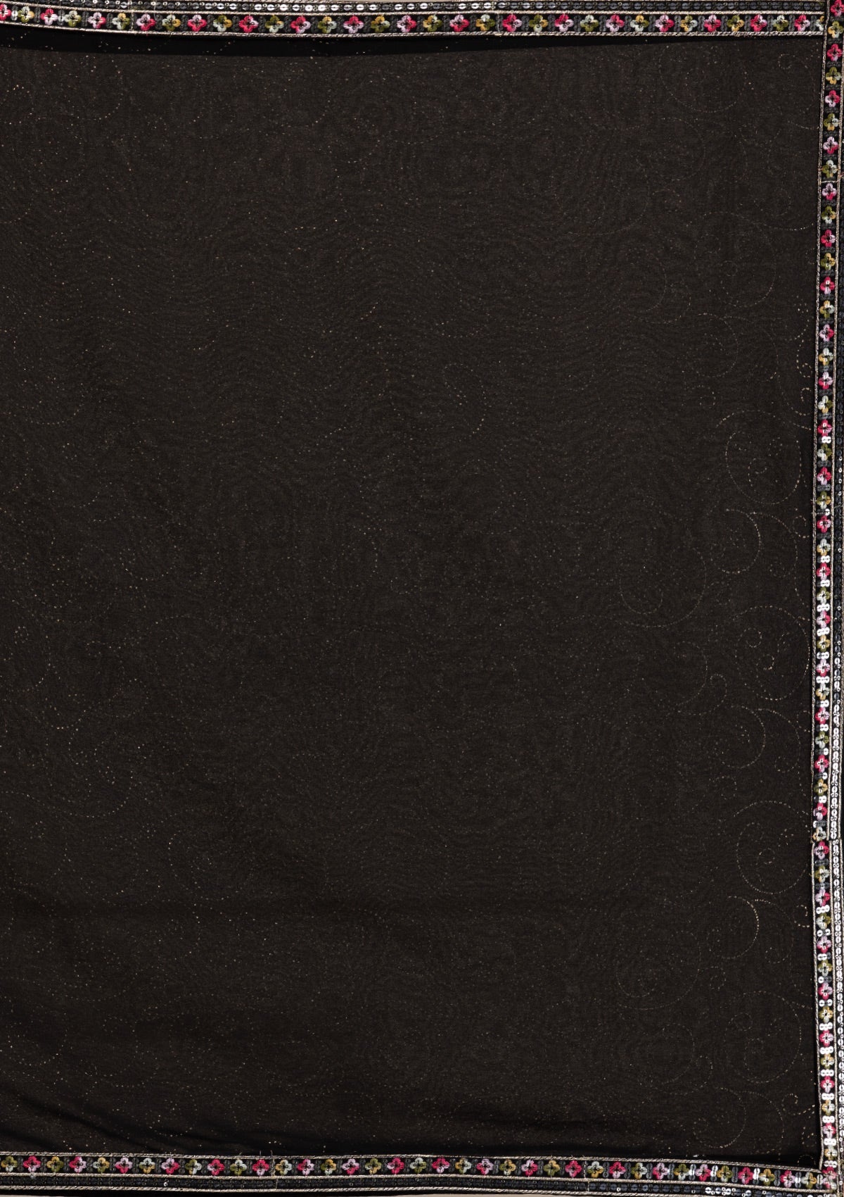 Black Threadwork Georgette Gown-Koskii