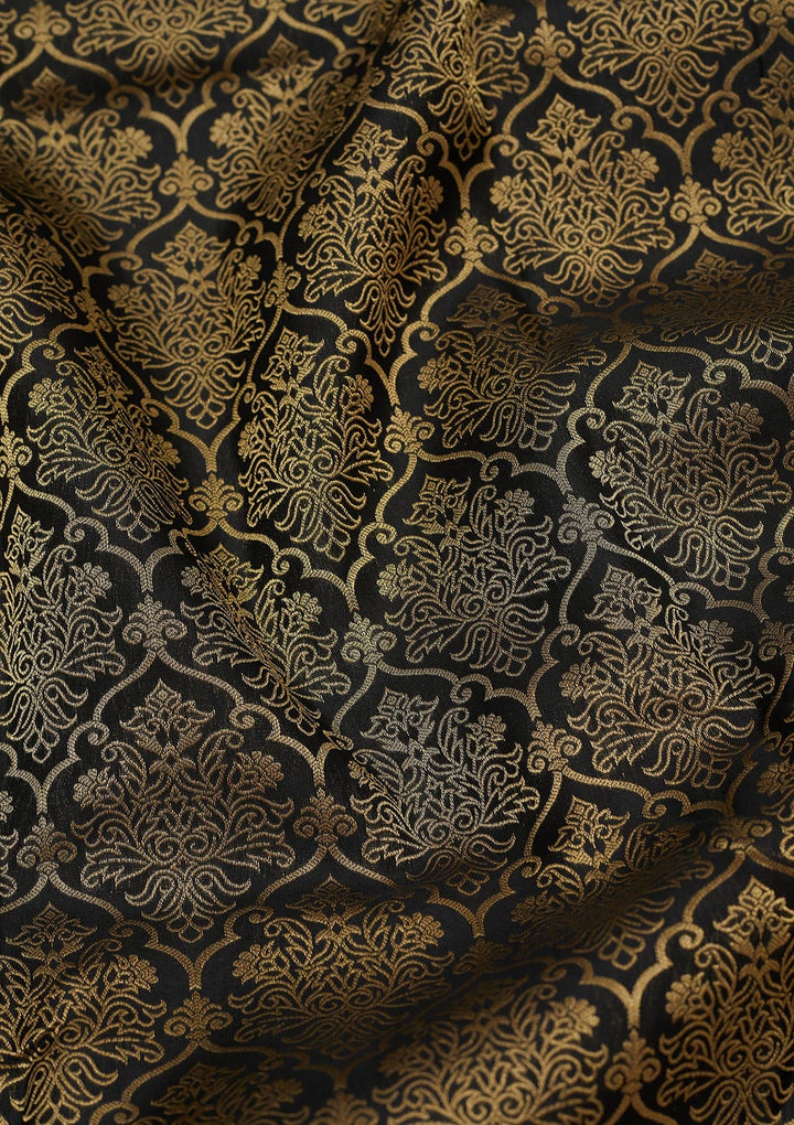 Black Zariwork Pure Silk Saree-Koskii