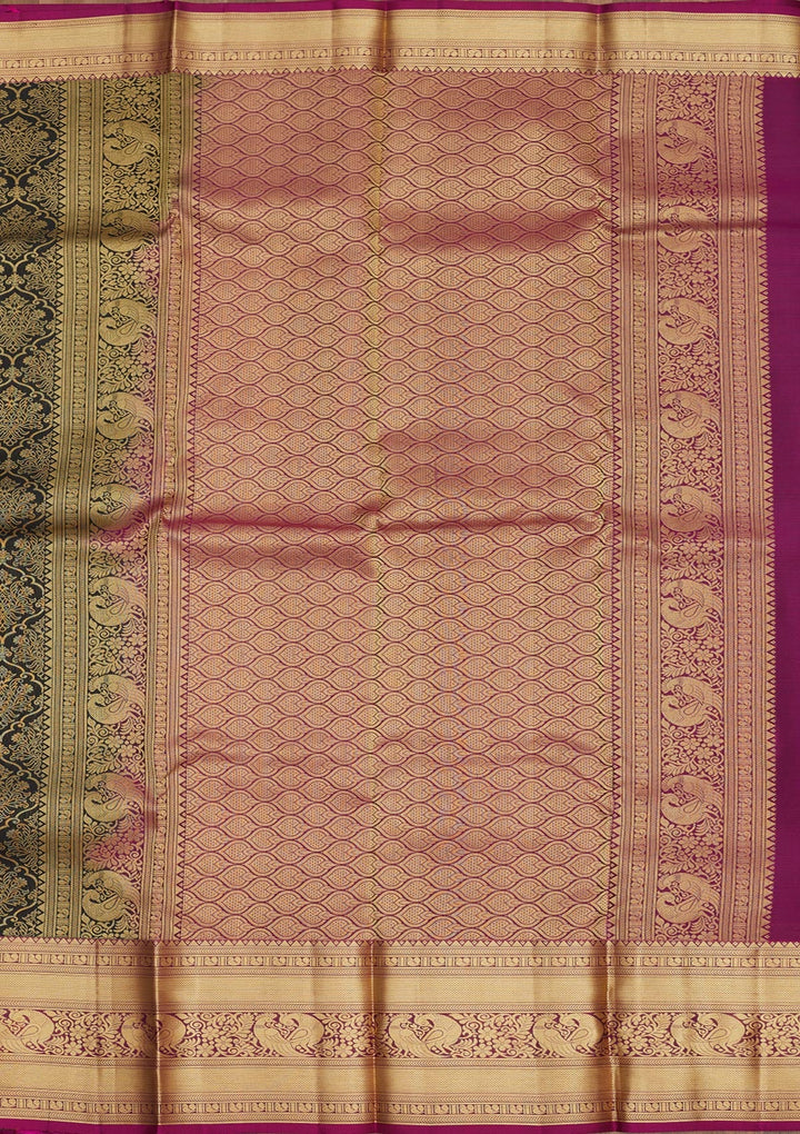 Black Zariwork Pure Silk Saree-Koskii