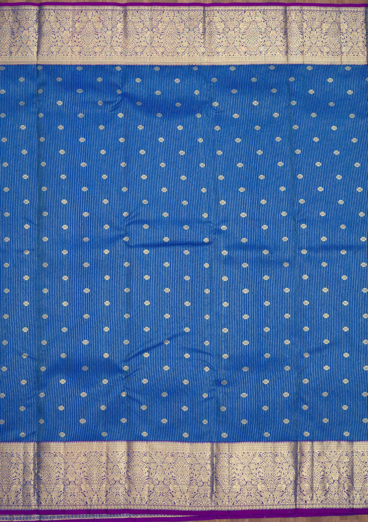Blue Zariwork Pure Silk Saree-Koskii