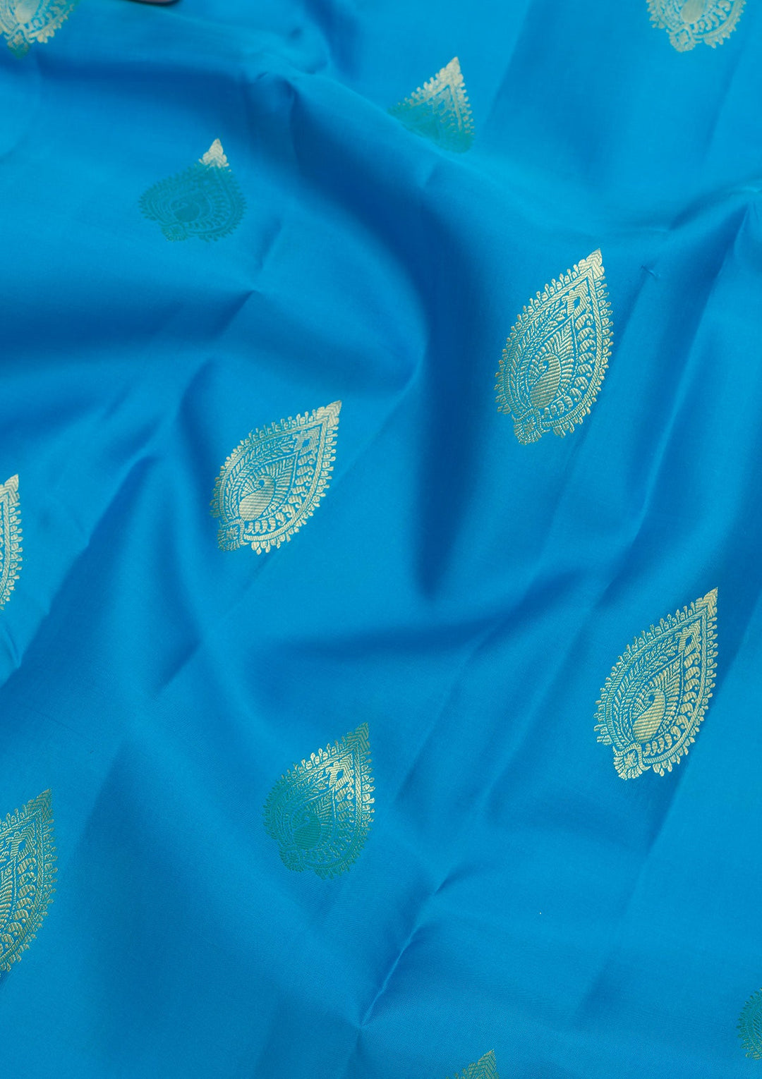 Blue Zariwork Pure Silk Saree-Koskii