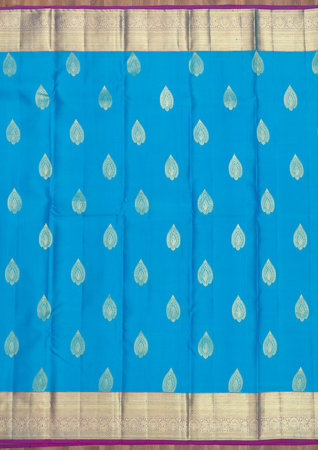 Blue Zariwork Pure Silk Saree-Koskii