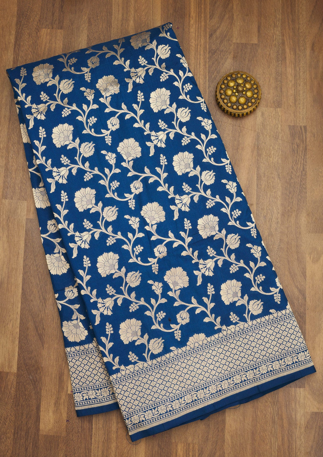 Blue Zariwork Pure Silk Saree-Koskii
