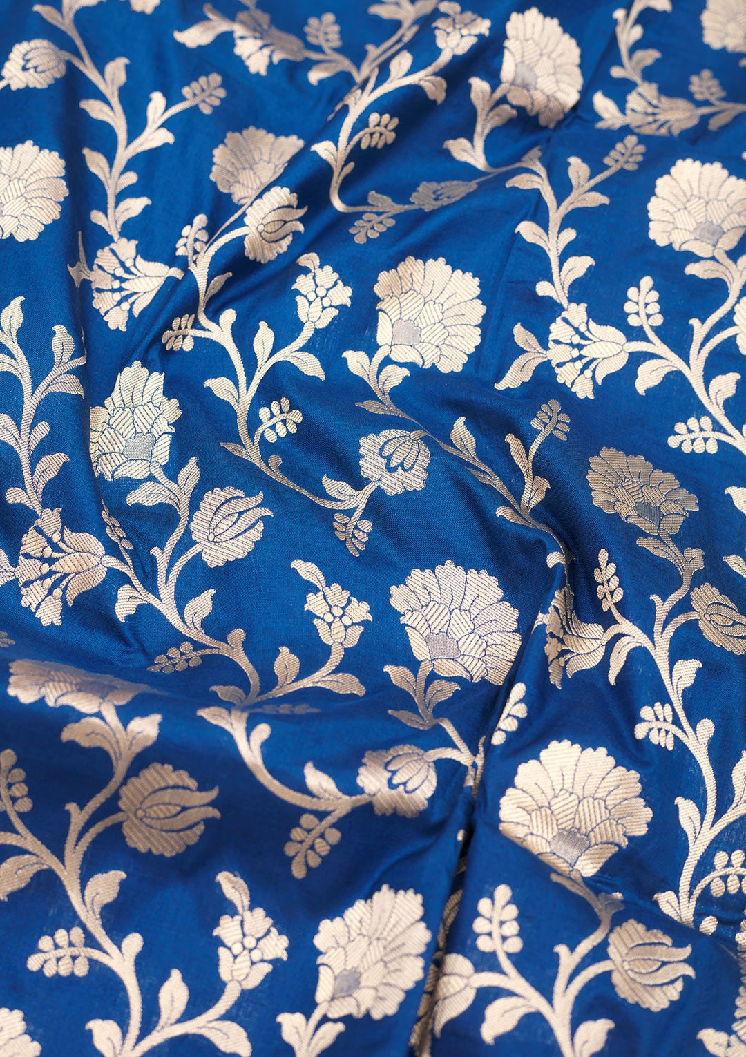 Blue Zariwork Pure Silk Saree-Koskii