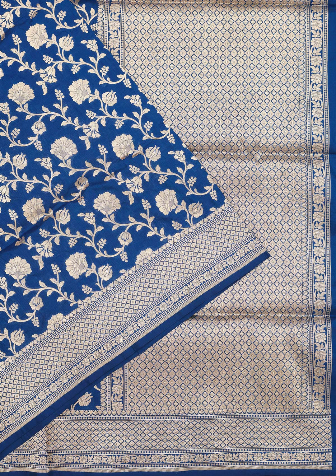Blue Zariwork Pure Silk Saree-Koskii