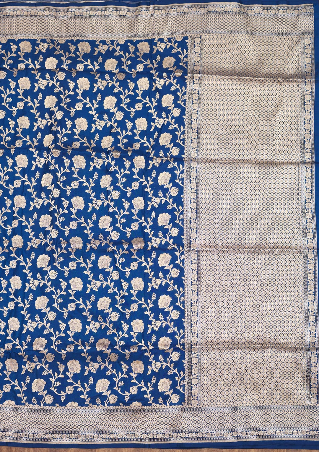 Blue Zariwork Pure Silk Saree-Koskii