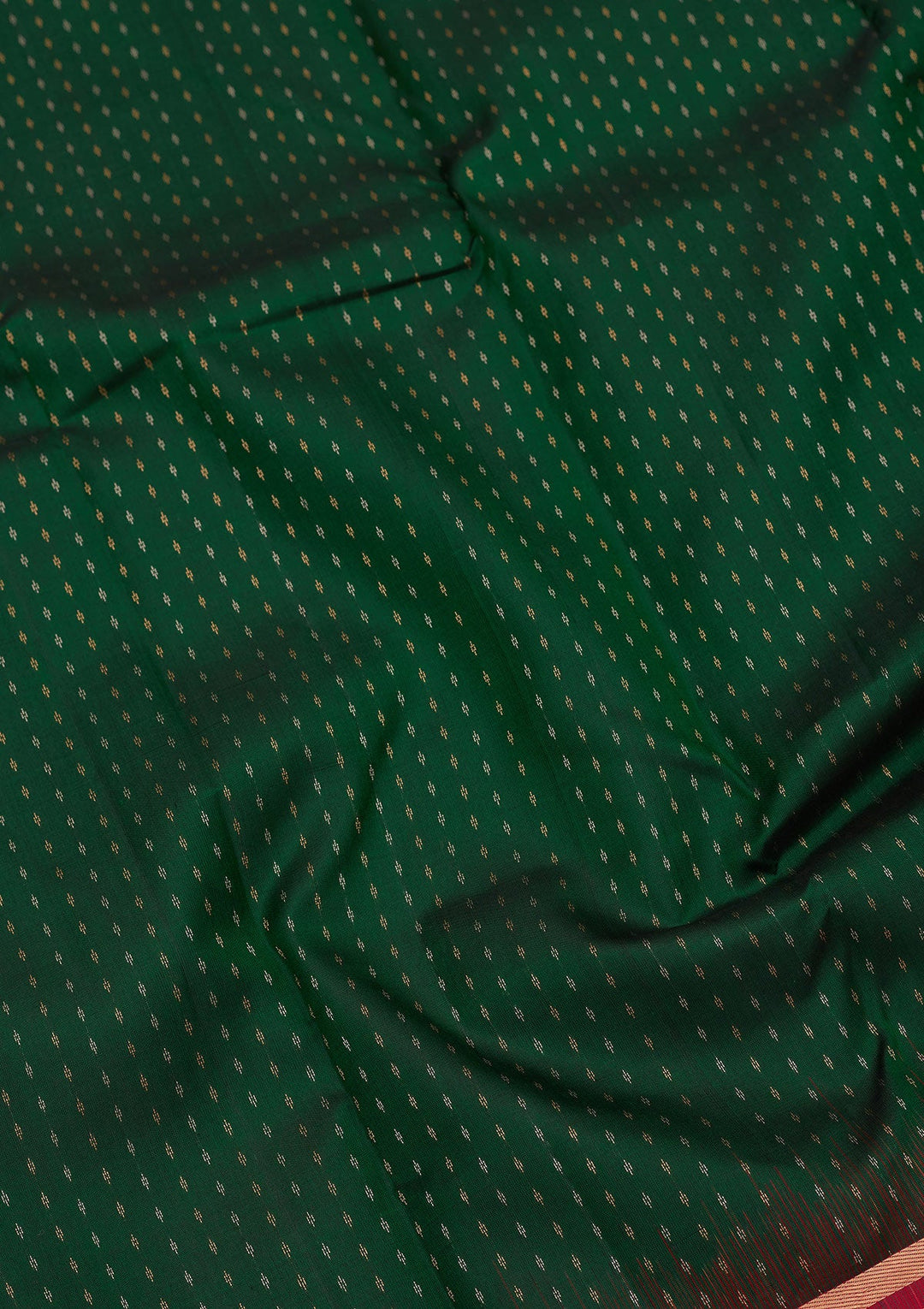 Bottle Green Zariwork Pure Silk Saree