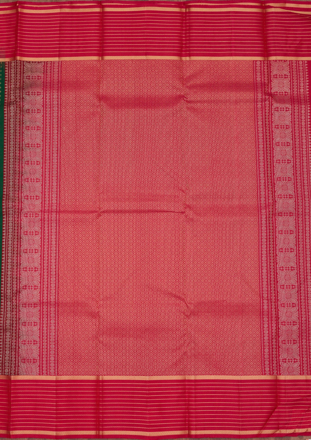 Bottle Green Zariwork Pure Silk Saree