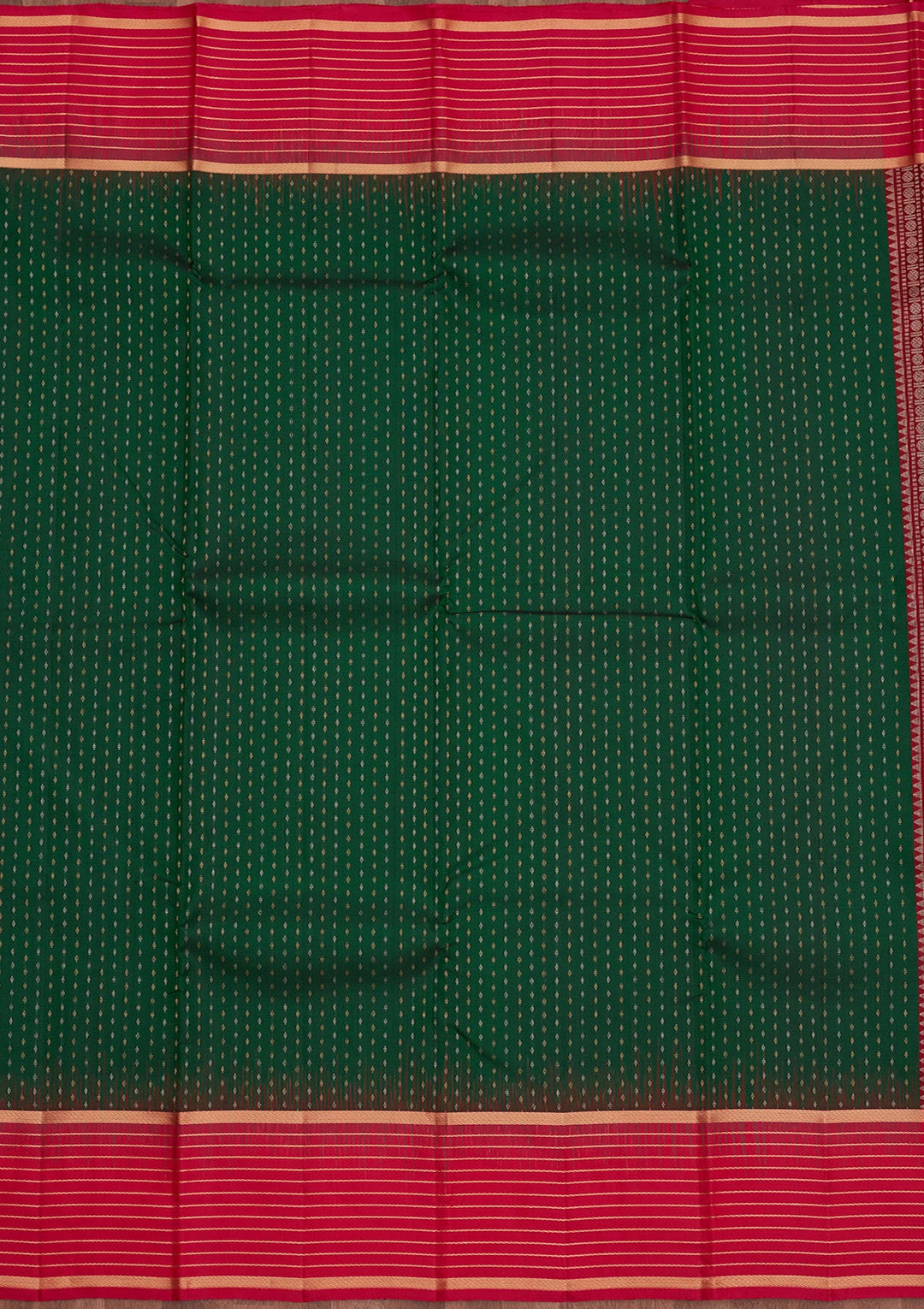 Bottle Green Zariwork Pure Silk Saree