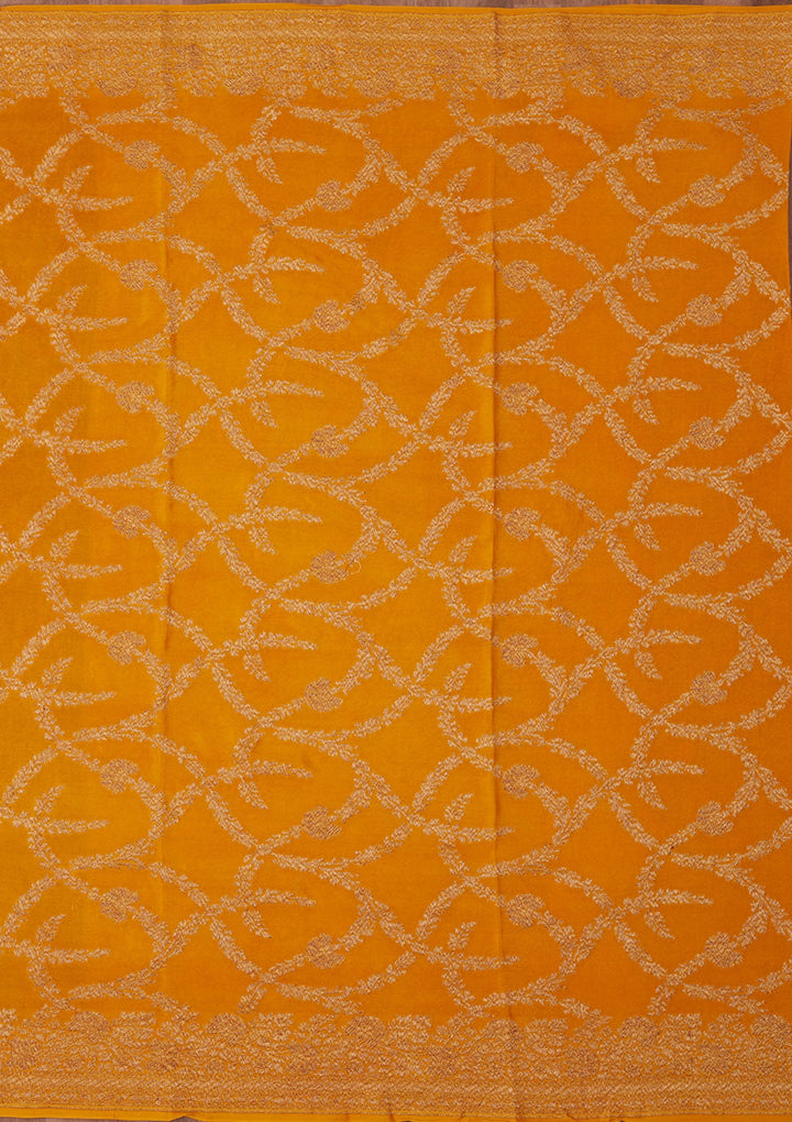 Bottle Green Zariwork Pure Silk Saree-Koskii