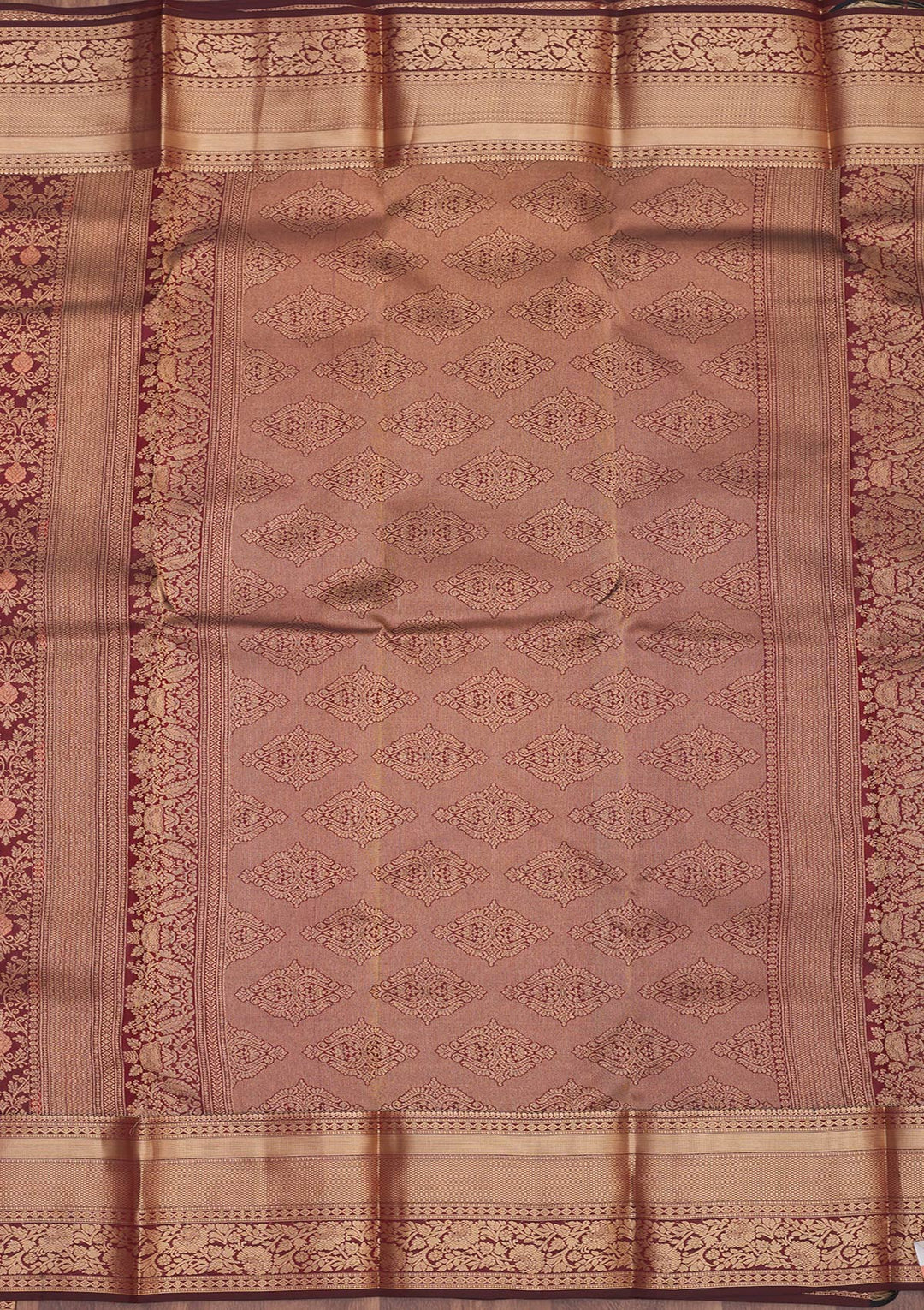 Brown Zariwork Pure Silk Saree-Koskii