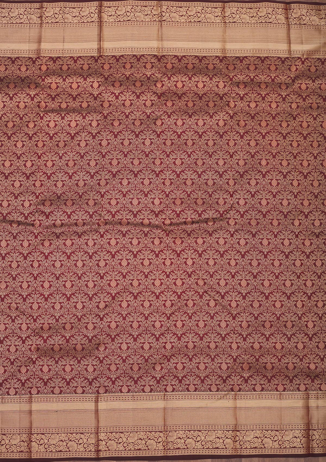 Brown Zariwork Pure Silk Saree-Koskii