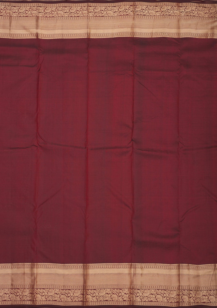 Brown Zariwork Pure Silk Saree-Koskii