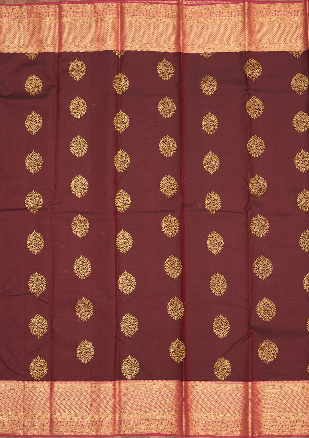 Brown Zariwork Pure Silk Saree-Koskii