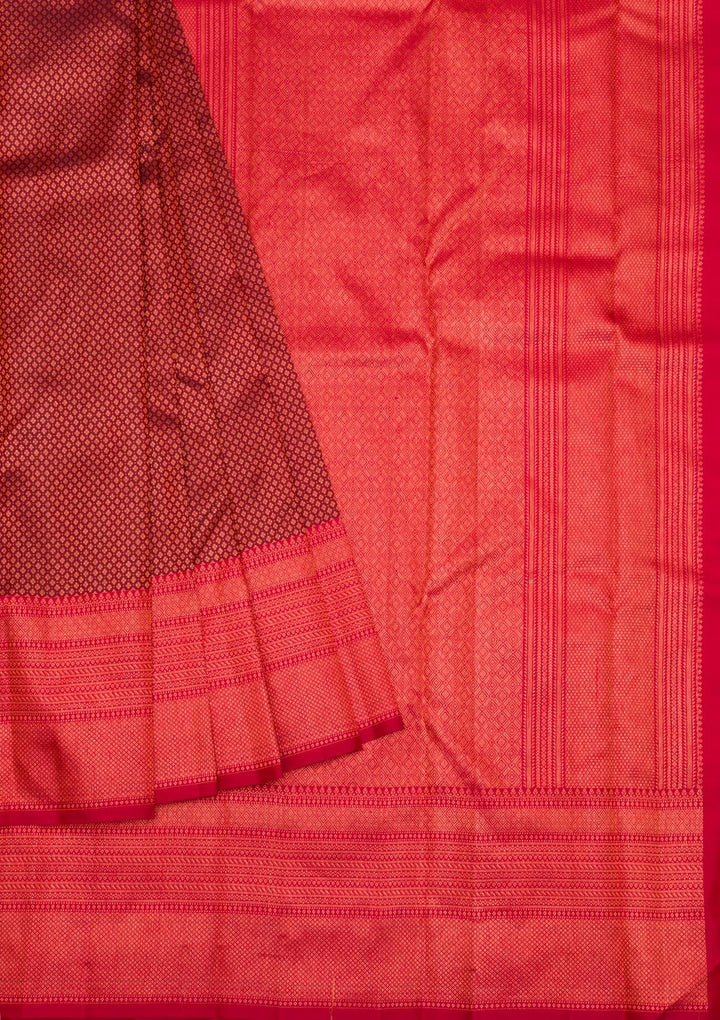 Brown Zariwork Pure Silk Saree-Koskii