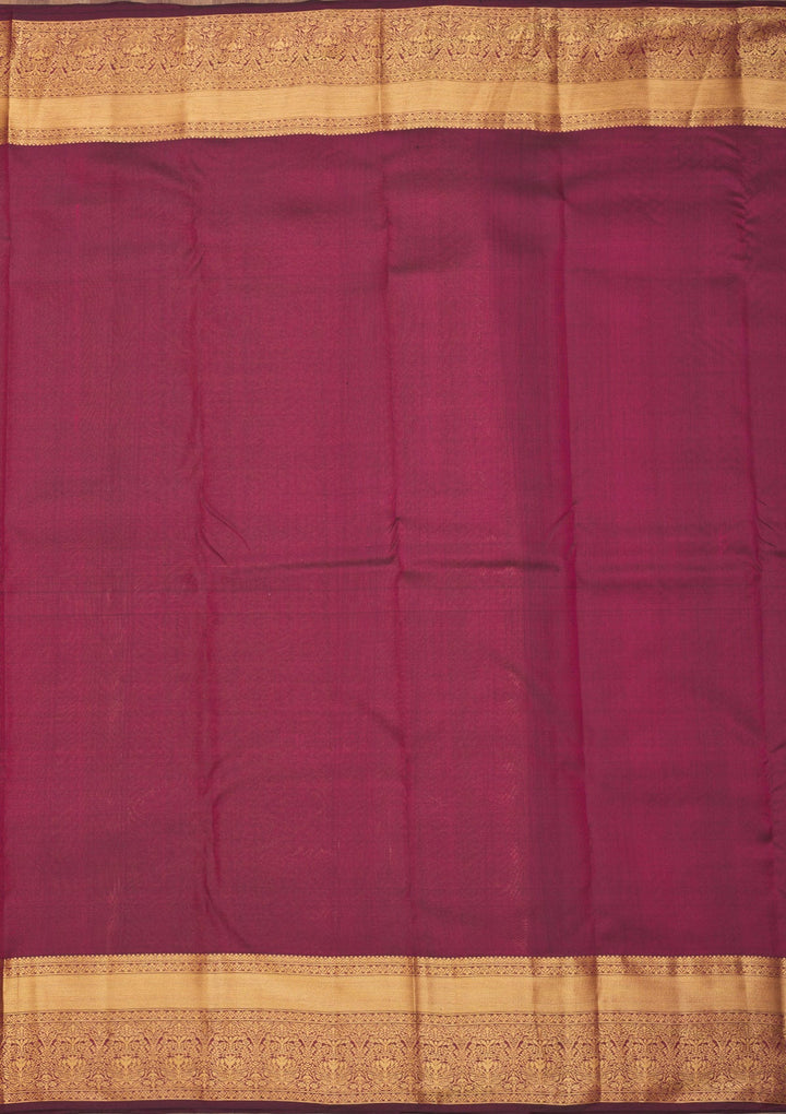 Dark Maroon Zariwork Pure Silk Saree