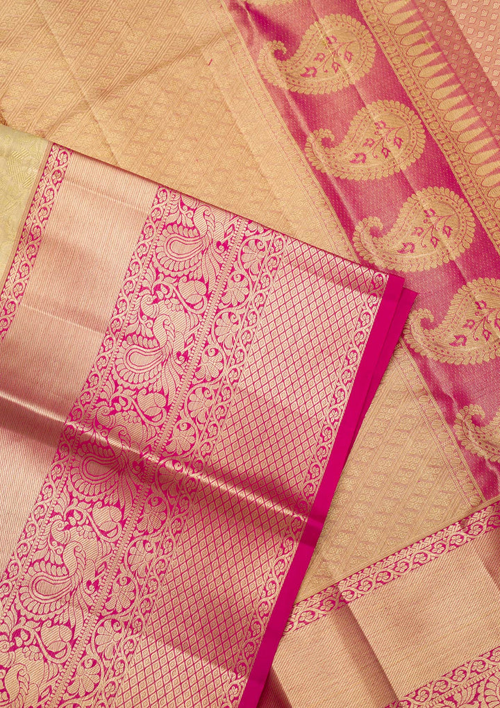 Gold Zariwork Pure Silk Saree-Koskii
