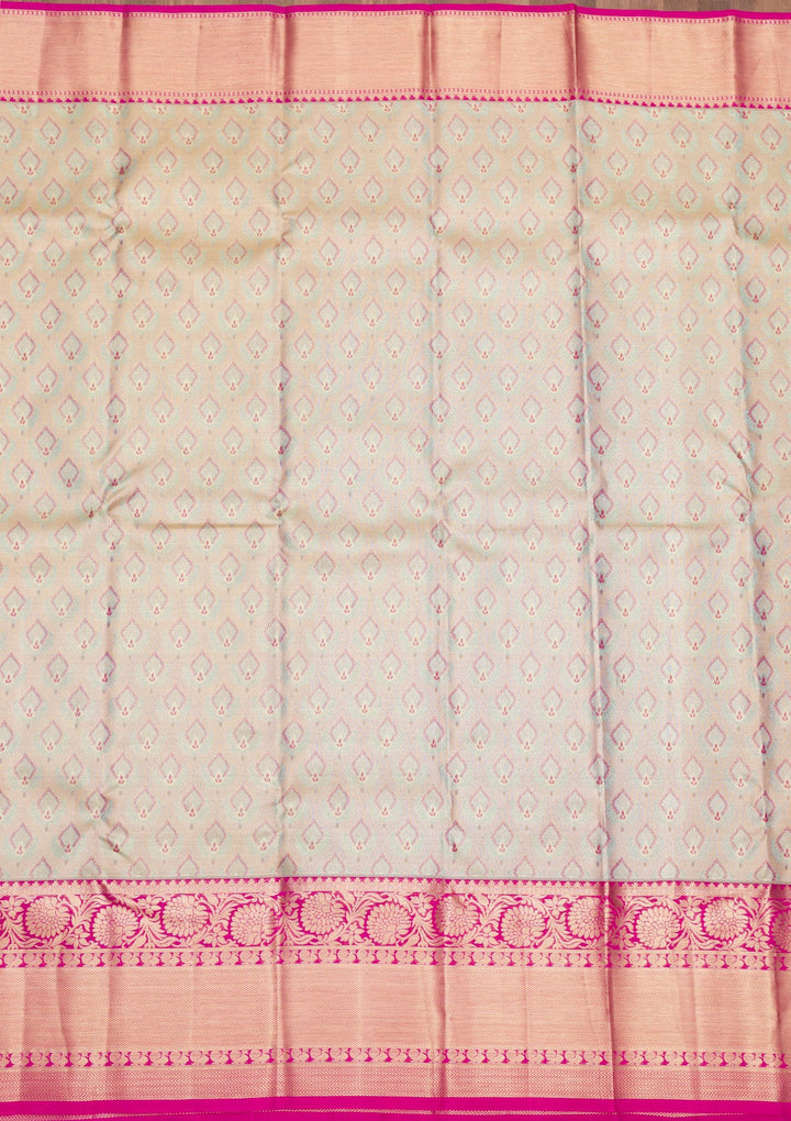 Gold Zariwork Pure Silk Saree-Koskii