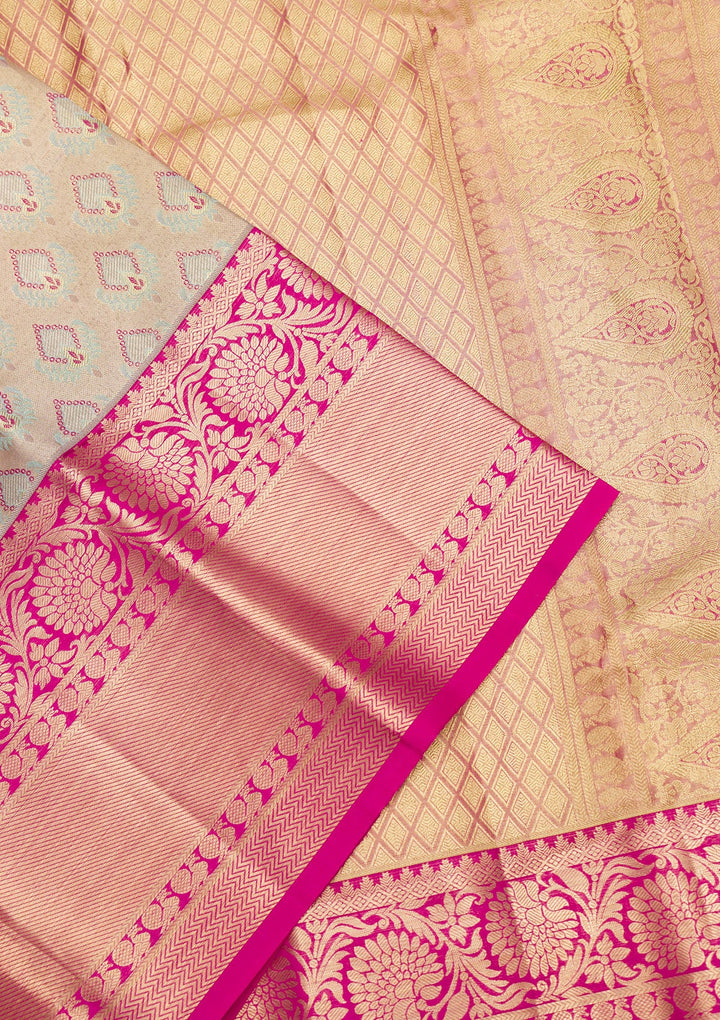 Gold Zariwork Pure Silk Saree-Koskii