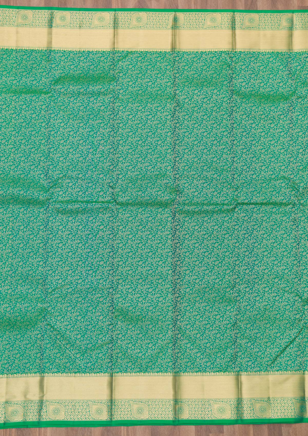Green Zariwork Pure Silk Saree-Koskii