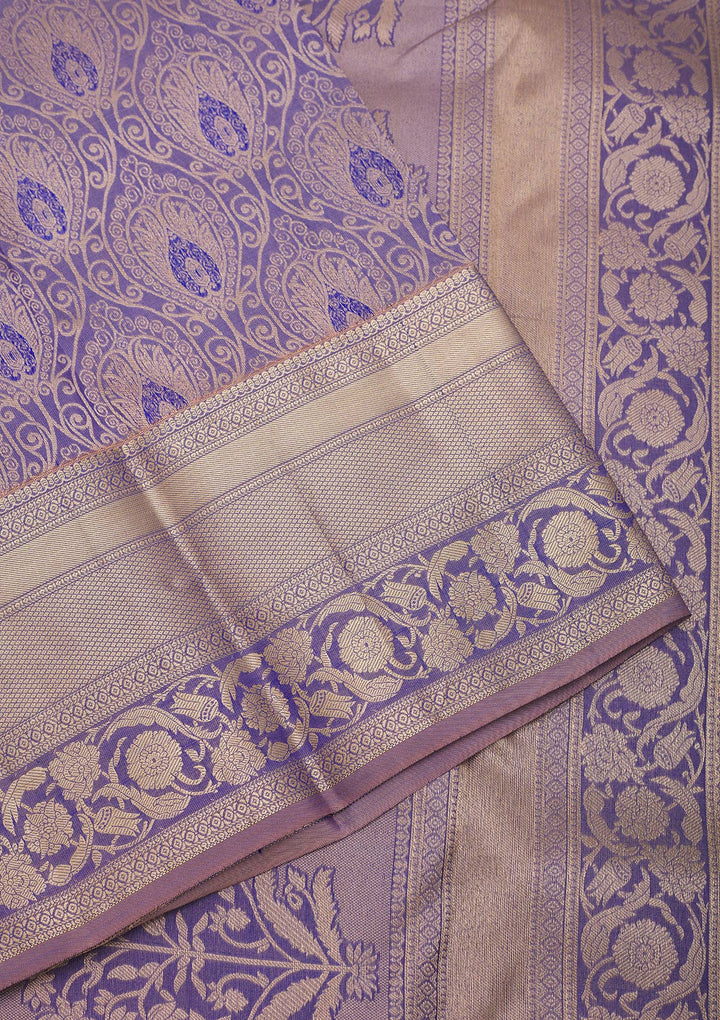 Grey Zariwork Pure Silk Saree