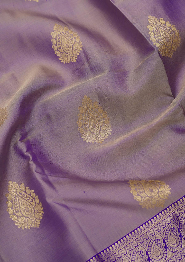 Grey Zariwork Pure Silk Saree