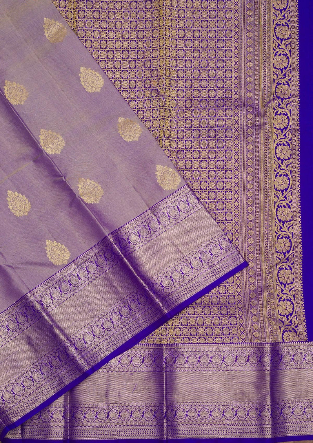 Grey Zariwork Pure Silk Saree
