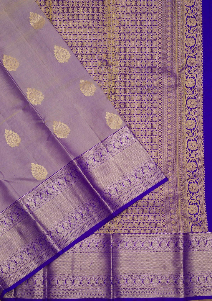 Grey Zariwork Pure Silk Saree