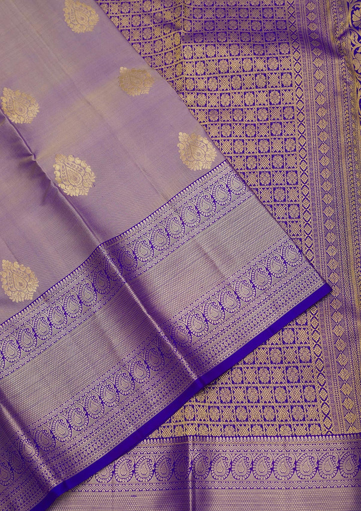Grey Zariwork Pure Silk Saree