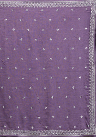 Lavender Zariwork Georgette Readymade Salwar Suit-Koskii