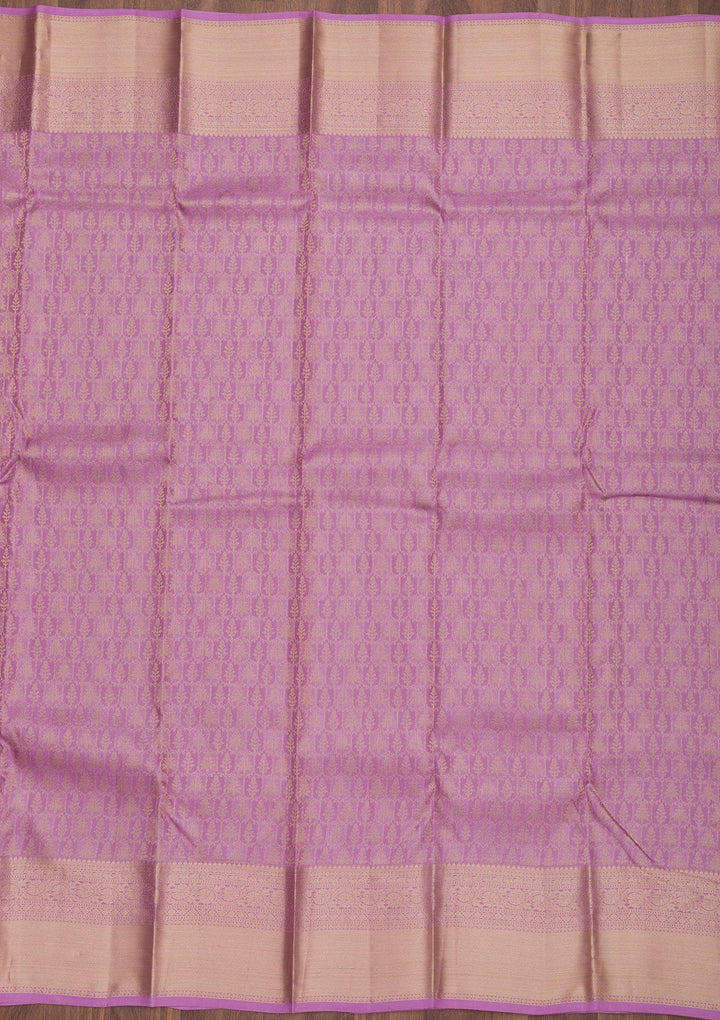 Lavender Zariwork Pure Silk Saree-Koskii