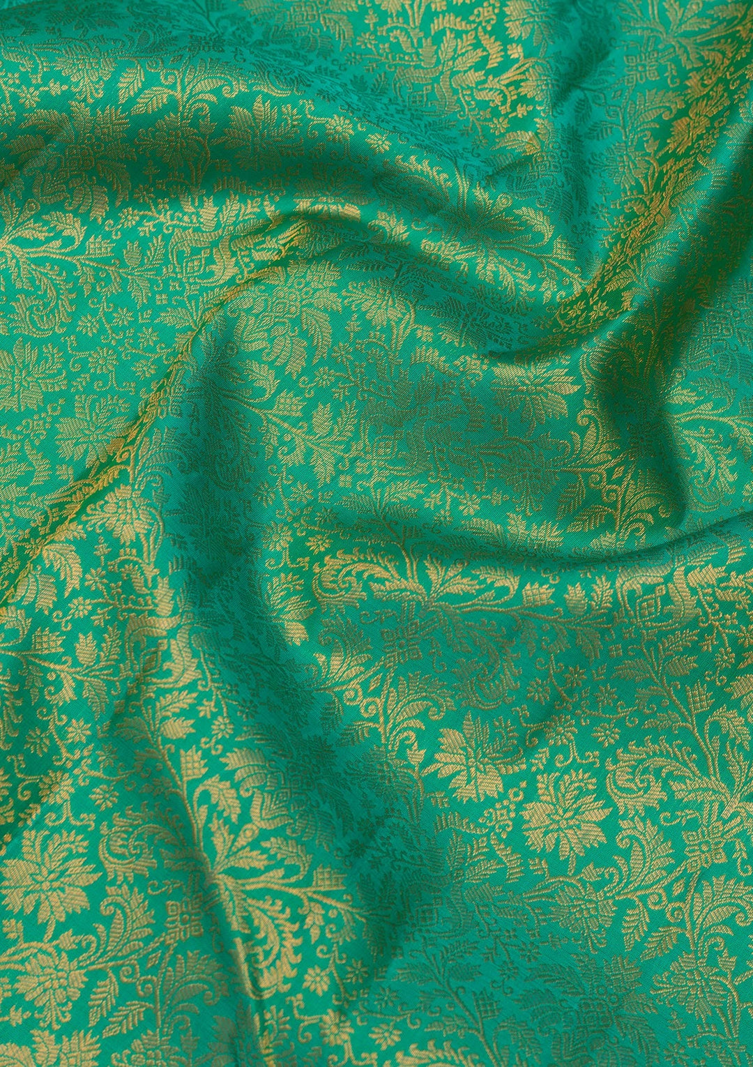 Leaf Green Zariwork Pure Silk Saree-Koskii