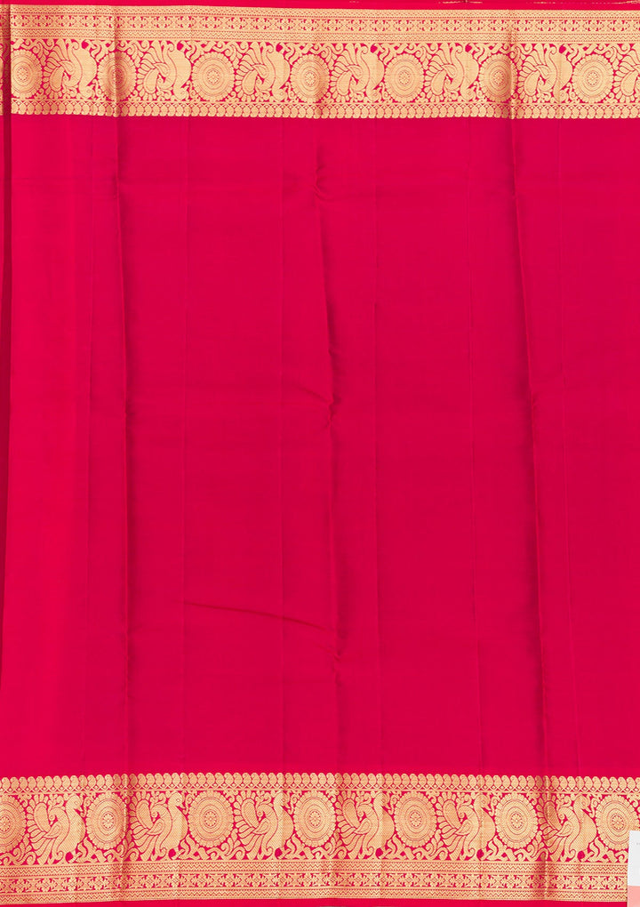 Leaf Green Zariwork Pure Silk Saree-Koskii