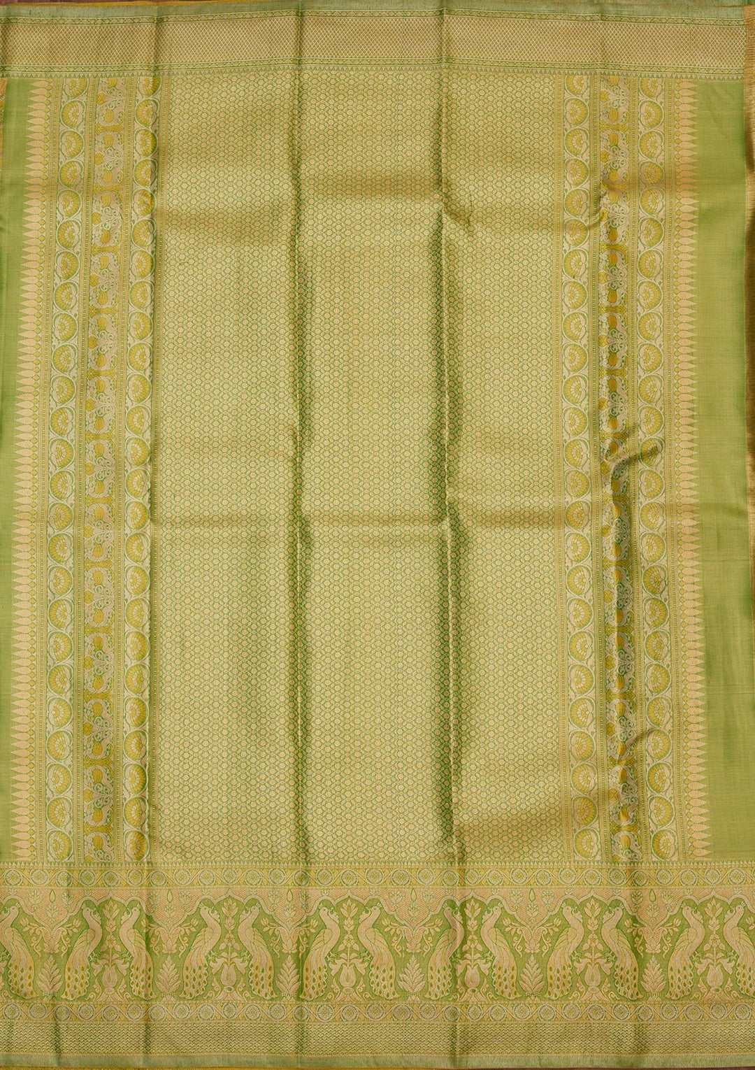 Lemon Yellow Zariwork Pure Silk Saree-Koskii