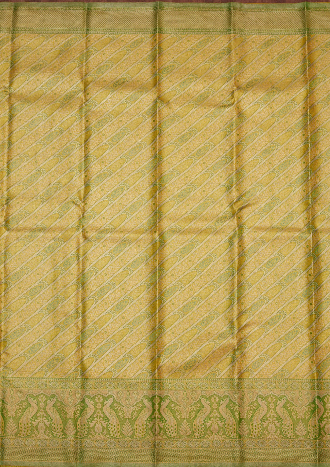 Lemon Yellow Zariwork Pure Silk Saree-Koskii