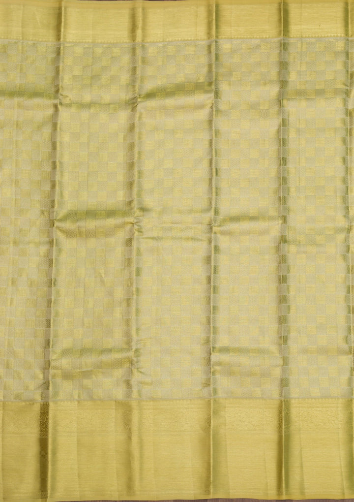 Lemon Yellow Zariwork Pure Silk Saree-Koskii