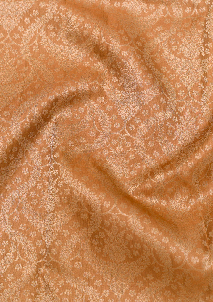 Light Brown Zariwork Pure Silk Saree-koskii