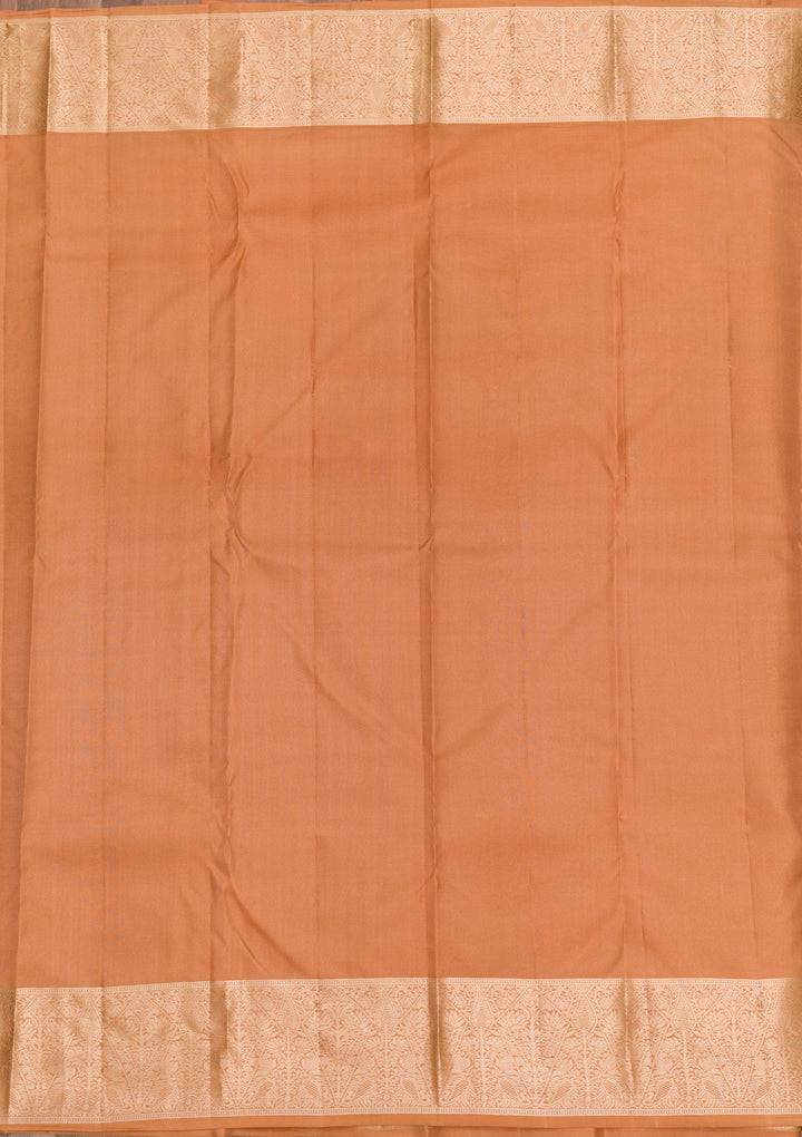Light Brown Zariwork Pure Silk Saree-Koskii