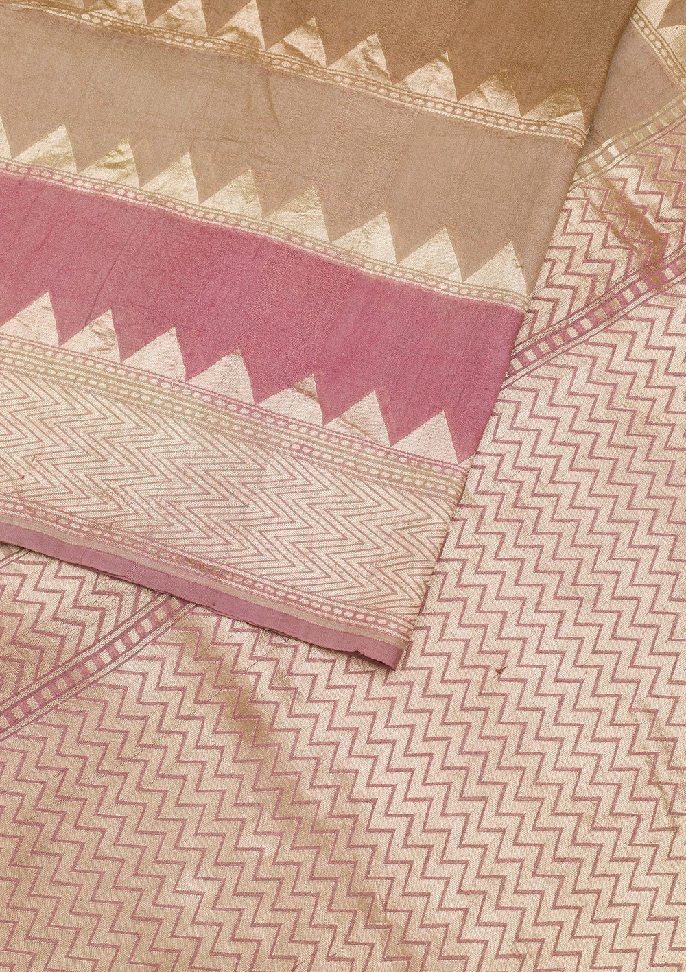 Light Grey Zariwork Banarasi Saree-Koskii