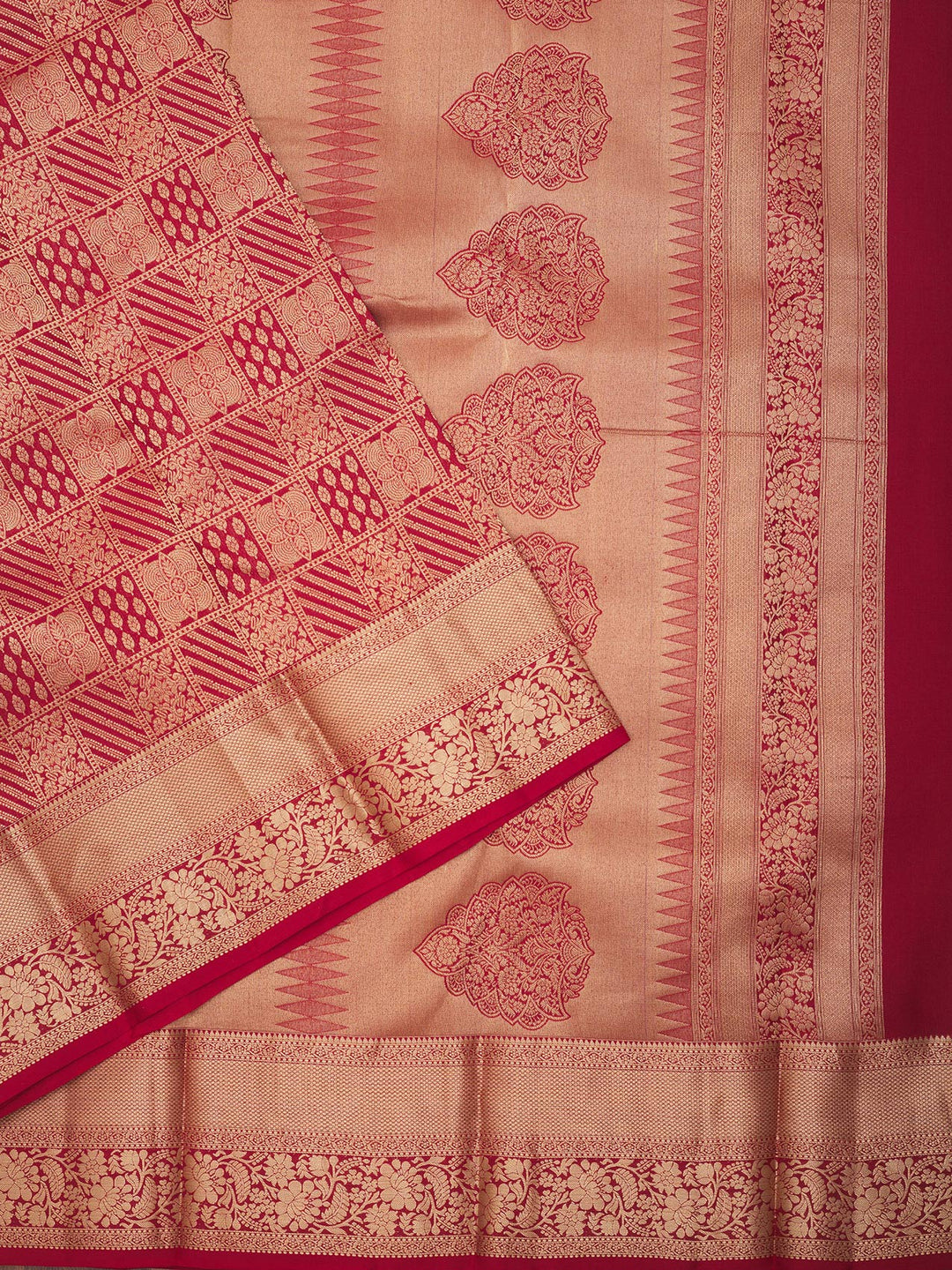 Maroon Zariwork Pure Silk Saree