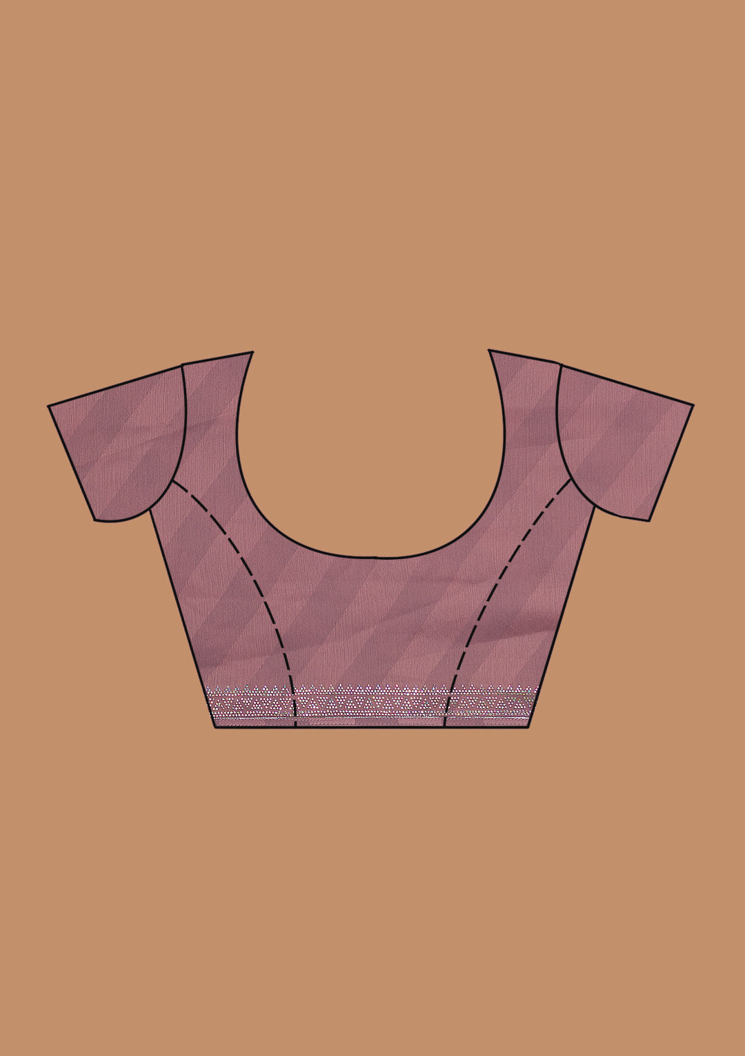 Mauve Swarovski Semi Crepe Saree-Koskii