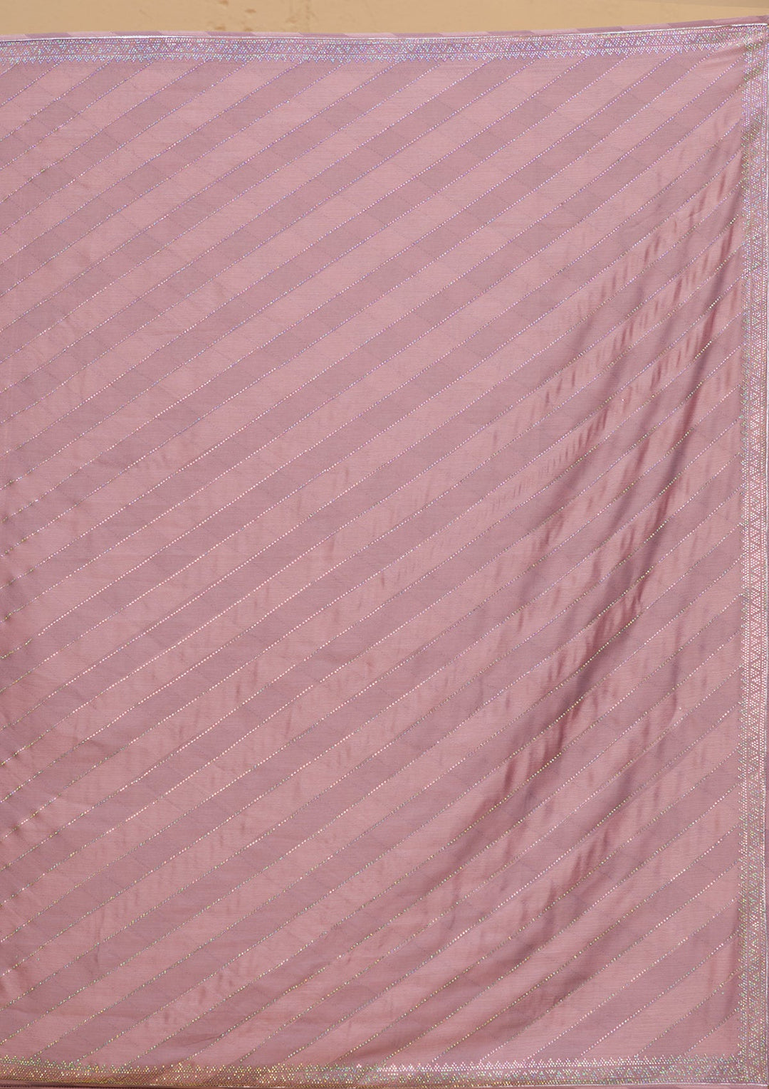 Mauve Swarovski Semi Crepe Saree-Koskii