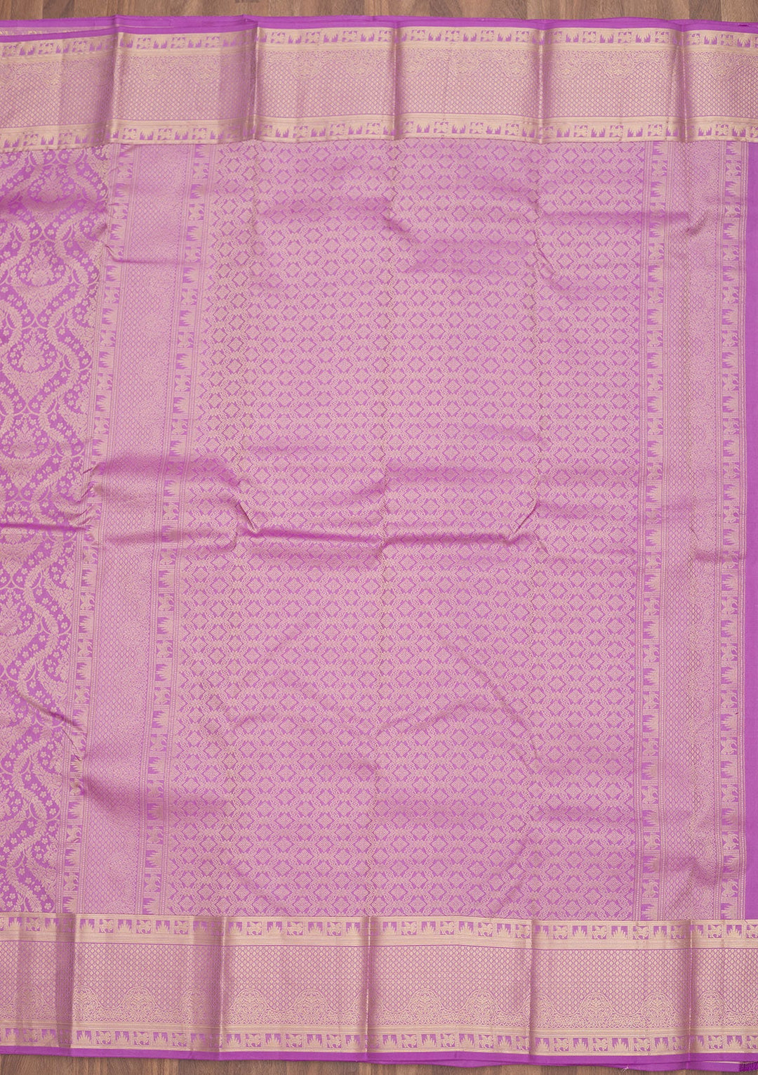 Lavender Zariwork Pure Silk Saree-Koskii