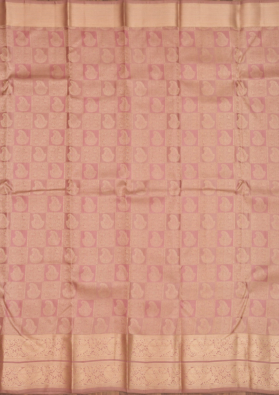 Mauve Zariwork Pure Silk Saree-Koskii