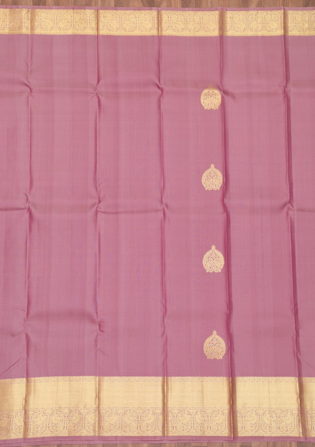 Mauve Zariwork Pure Silk Saree-Koskii