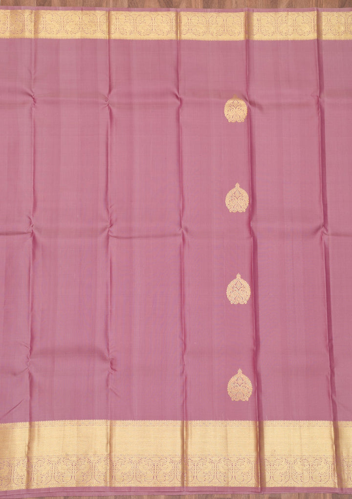 Mauve Zariwork Pure Silk Saree-Koskii