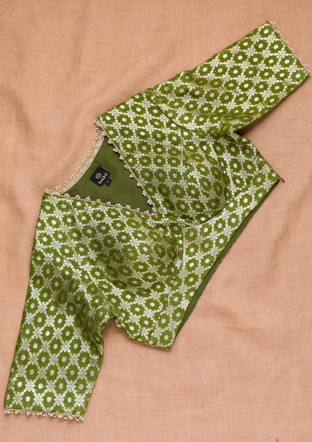 Mehendi Green Brocade Blouse - TOG main image 1