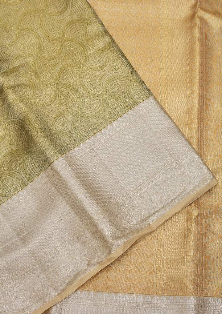 Mehendi Zariwork Pure Silk Saree