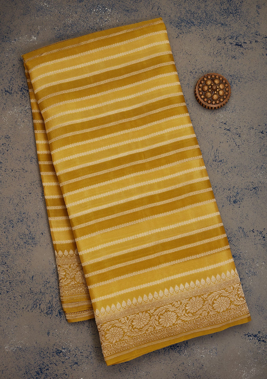 Mehendi Zariwork Pure Silk Saree-Koskii